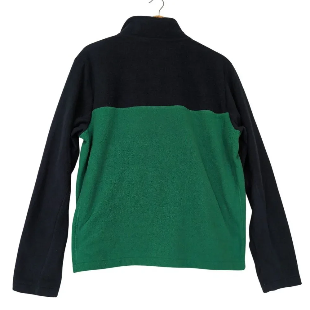 Lands End Quarter Zip Pullover Mens L Green Blue Anywhere Fleece‎ Outdoor Casual